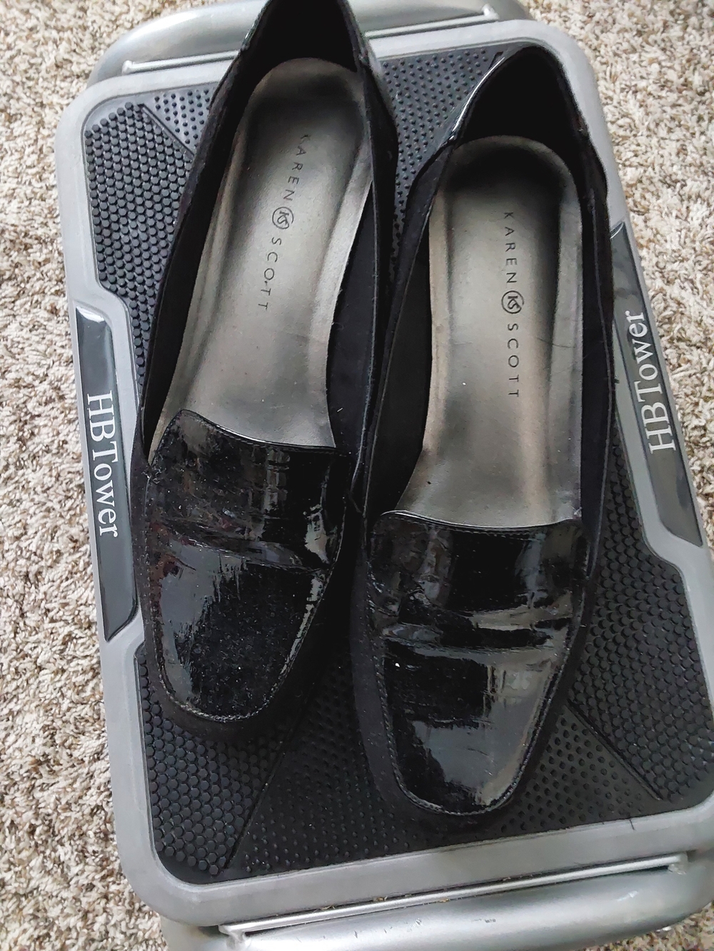 Karen Scott Black Patent Slip-On Loafers